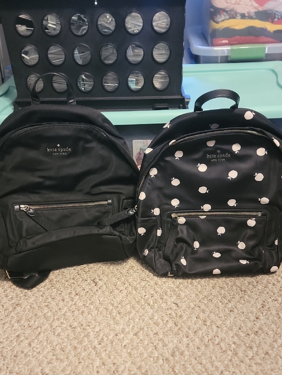 kate spade Handbags - kate spade black nylon medium backpacks - One black, One black with white apples
